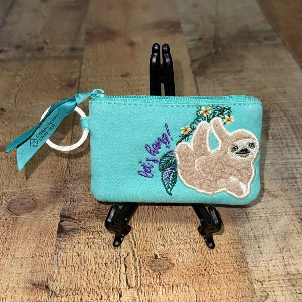 Vera Bradley Hanging Around (Sloths) Zip ID Case
